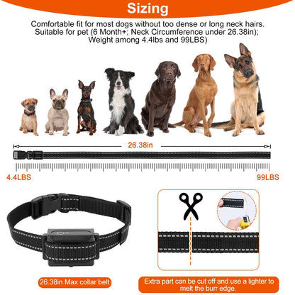 Dog Training Collar Receiver IP67 Waterproof Dog Bark Shock Vibration Beep Receiver Up To 3280ft